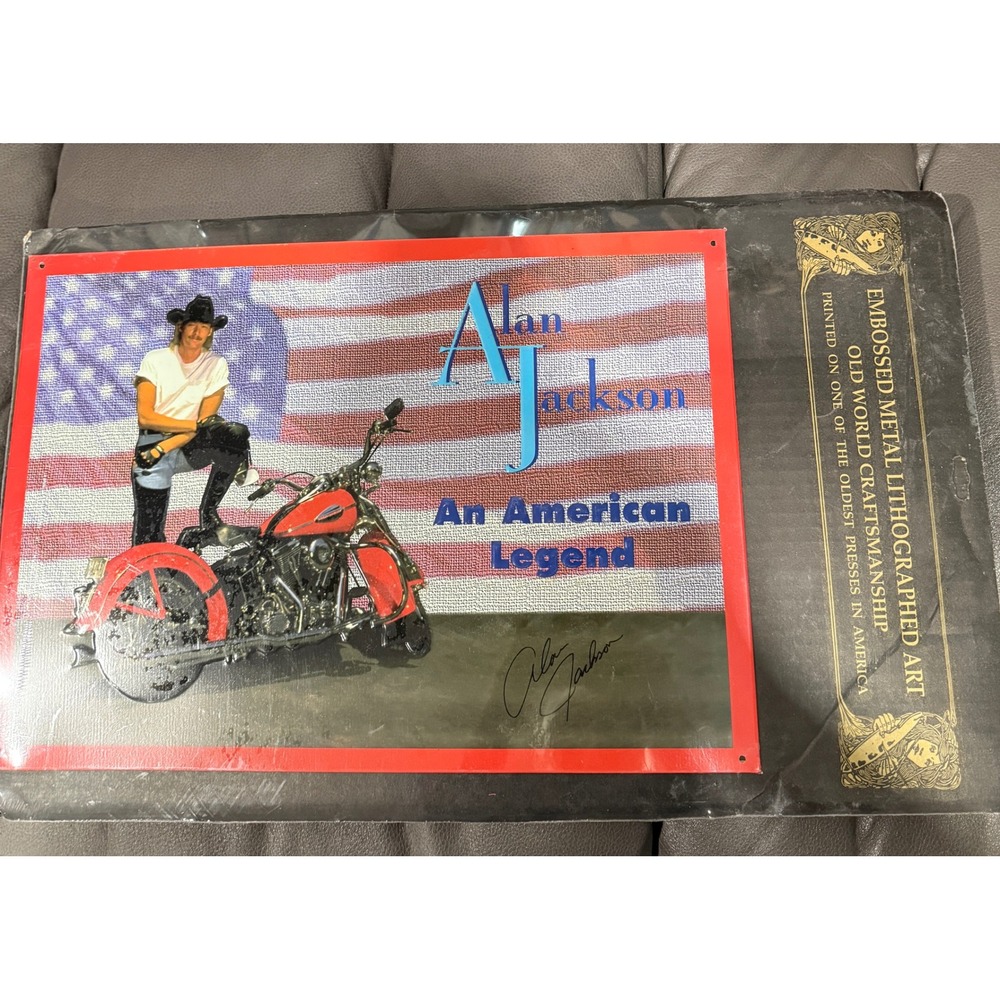 Alan Jackson An American Legend Embossed Metal Lithographed Art Signed